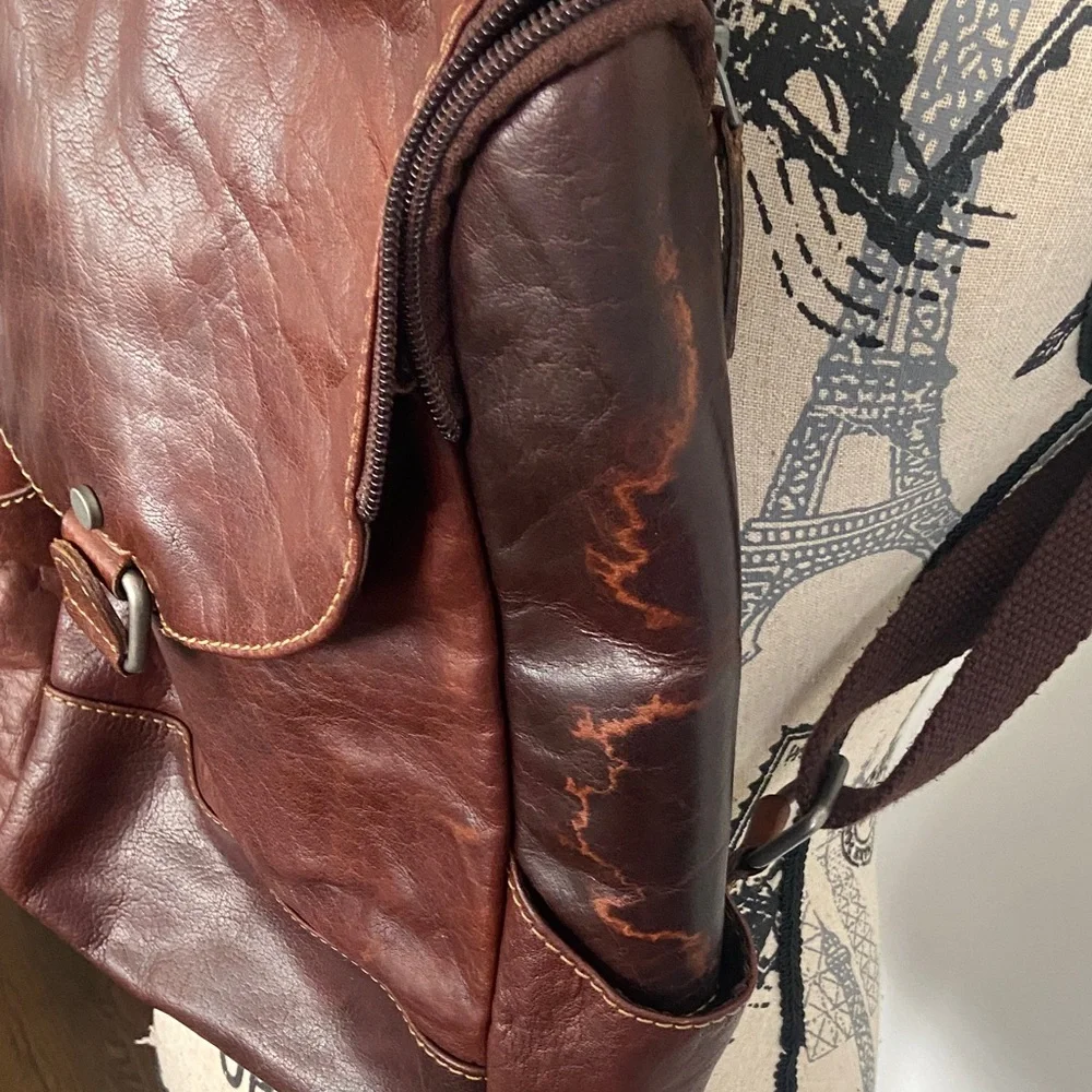 Jack Georges Voyager Brown Leather Backpack Crossbody Bag | Vintage Travel Style